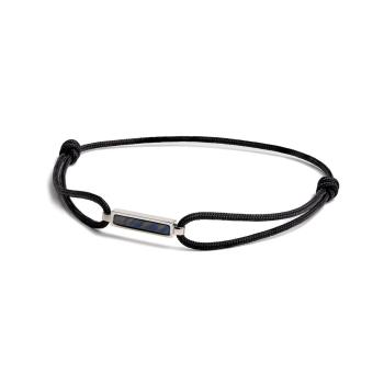 1,5 mm schwarzes Nylonarmband mit Carbonfaser-Finish - Talis Black Silver